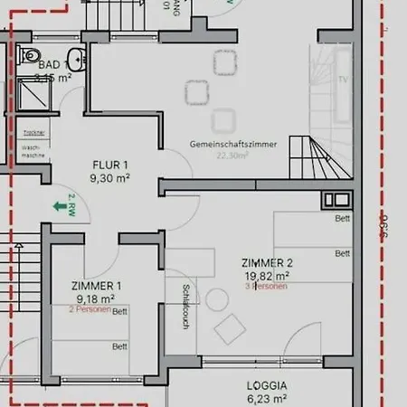 Duplex Ullstein- 4 Bedrooms, 2 Bathrooms, Living Room, 2 Parking Spaces, Boxspringbeds, Family & Business Apartment! Lägenhet Berlin